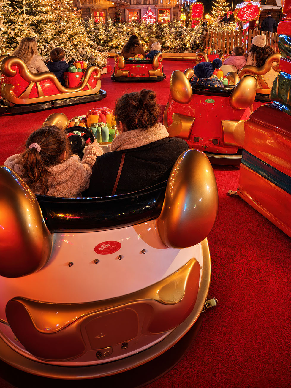 Les P'tits Traîneaux électriques sur leur circuit de Noël au Village du Barcarès